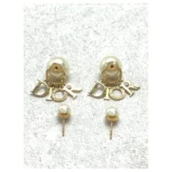 *Boucles D'oreilles Perle Christian Dior TRIBALES Blanc Bijouterie Dorée 8 *Boucles D'oreilles Perle Christian Dior TRIBALES Blanc Bijouterie Dorée -Outlet Élégance DIOR 861428 4