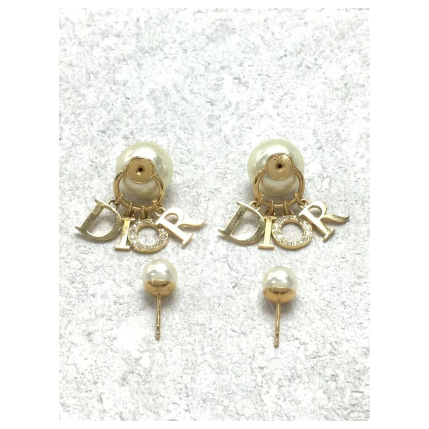 *Boucles D'oreilles Perle Christian Dior TRIBALES Blanc Bijouterie Dorée 4 *Boucles D'oreilles Perle Christian Dior TRIBALES Blanc Bijouterie Dorée – Image 4