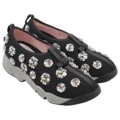 Dior Baskets Embellies Fusion En Coton Noir 12 Dior Baskets Embellies Fusion En Coton Noir -Outlet Élégance DIOR 872600 5