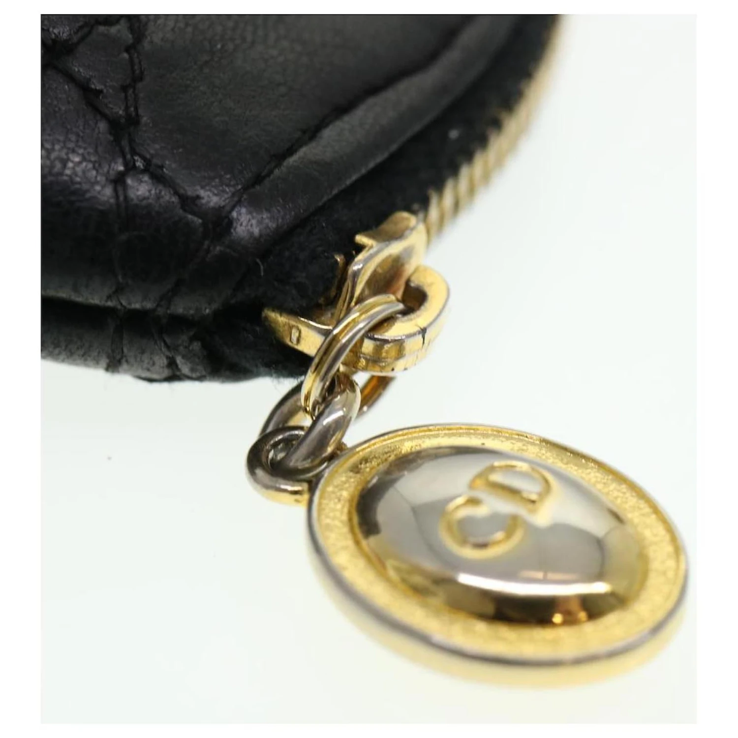 Christian Dior Lady Dior Porte-Monnaie Agneau Noir Auth Bs4707 9 Christian Dior Lady Dior Porte-Monnaie Agneau Noir Auth Bs4707 – Image 9