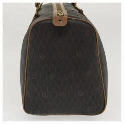 Christian Dior Honeycomb Canvas Sac Boston Cuir PVC Noir Marron Authentique 39170 12 Christian Dior Honeycomb Canvas Sac Boston Cuir PVC Noir Marron Authentique 39170 -Outlet Élégance DIOR 874333 3