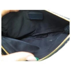 SAC A MAIN CHRISTIAN DIOR POCHETTE MINI SADDLE TOILE OBLIQUE BLEU HAND BAG Bleu Marine -Outlet Élégance DIOR 875242 6