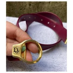 Superbe Ceinture Christian Dior En Cuir Et Métal Violet Bijouterie Dorée 11 Superbe Ceinture Christian Dior En Cuir Et Métal Violet Bijouterie Dorée -Outlet Élégance DIOR 876167 3
