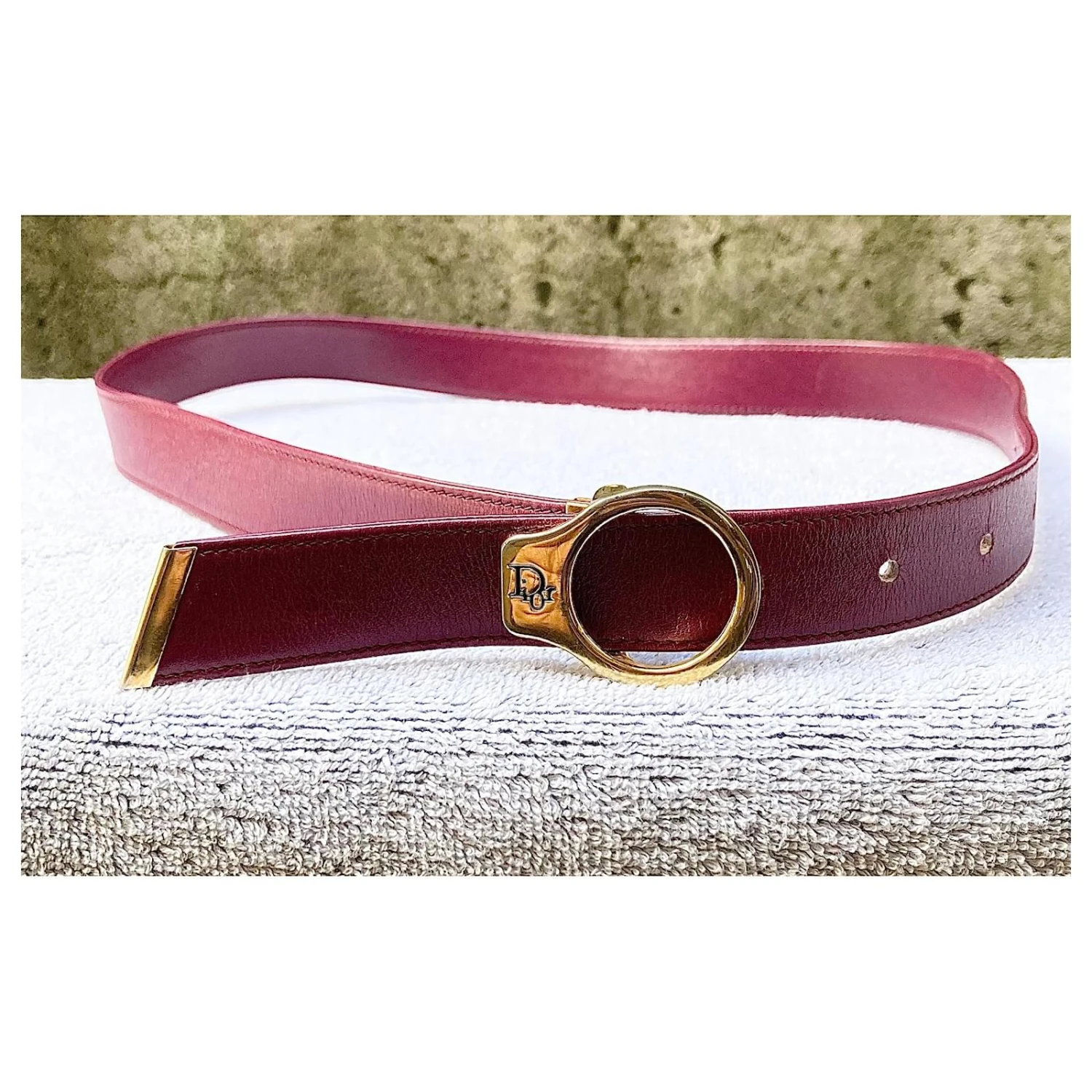 Superbe Ceinture Christian Dior En Cuir Et Métal Violet Bijouterie Dorée 8 Superbe Ceinture Christian Dior En Cuir Et Métal Violet Bijouterie Dorée – Image 8