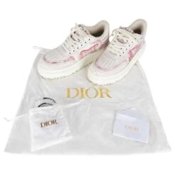 Baskets Christian Dior Addict Toile De Jouy Rose Blanc -Outlet Élégance DIOR 876256 9
