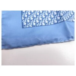 FOULARD CHRISTIAN DIOR POCHETTE TOILE MONOGRAMME OBLIQUE GAVROCHE BLEU SCARF 12 FOULARD CHRISTIAN DIOR POCHETTE TOILE MONOGRAMME OBLIQUE GAVROCHE BLEU SCARF -Outlet Élégance DIOR 881267 4