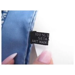 FOULARD CHRISTIAN DIOR POCHETTE TOILE MONOGRAMME OBLIQUE GAVROCHE BLEU SCARF 15 FOULARD CHRISTIAN DIOR POCHETTE TOILE MONOGRAMME OBLIQUE GAVROCHE BLEU SCARF -Outlet Élégance DIOR 881267 7