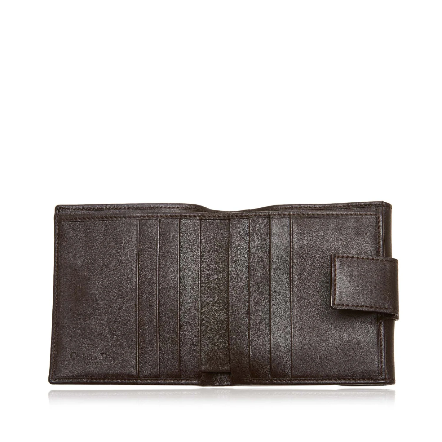 Dior Petit Portefeuille En Cuir Marron Marron Foncé 7 Dior Petit Portefeuille En Cuir Marron Marron Foncé – Image 7