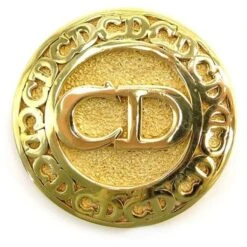 Autres Bijoux BROCHE CHRISTIAN DIOR INITIALES CD EN METAL DORE GOLDEN BROOCH Doré