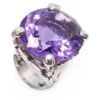 BAGUE DIOR MISS DIOR GM T51 COLLECTION LE BAL EN OR BLANC DIAMANTS ET AMETHYSTE Argenté