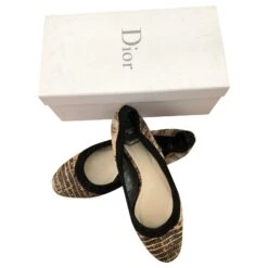 Christian Dior Ballerines Marron Noir