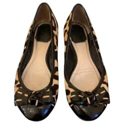 Christian Dior Ballerines Noir Beige