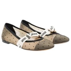 Mary Jane Flats J'Adior Bow Accents Noir