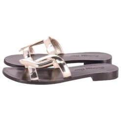 Sandales à Enfiler Christian Dior En Cuir Argenté