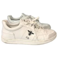 Baskets DIOR T.UE 36 Cuir De Vachette Blanc
