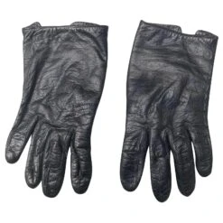 Beaux Gants En Cuir Intérieur Laine Dior Vintage Noir