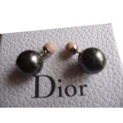 Dior Boucles D'oreille Gris Anthracite