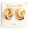 Boucles D'oreilles Clip Tourbillon Christian Dior Doré