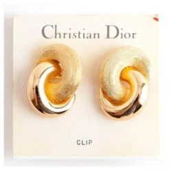 Boucles D'oreilles Clip Tourbillon Christian Dior Doré