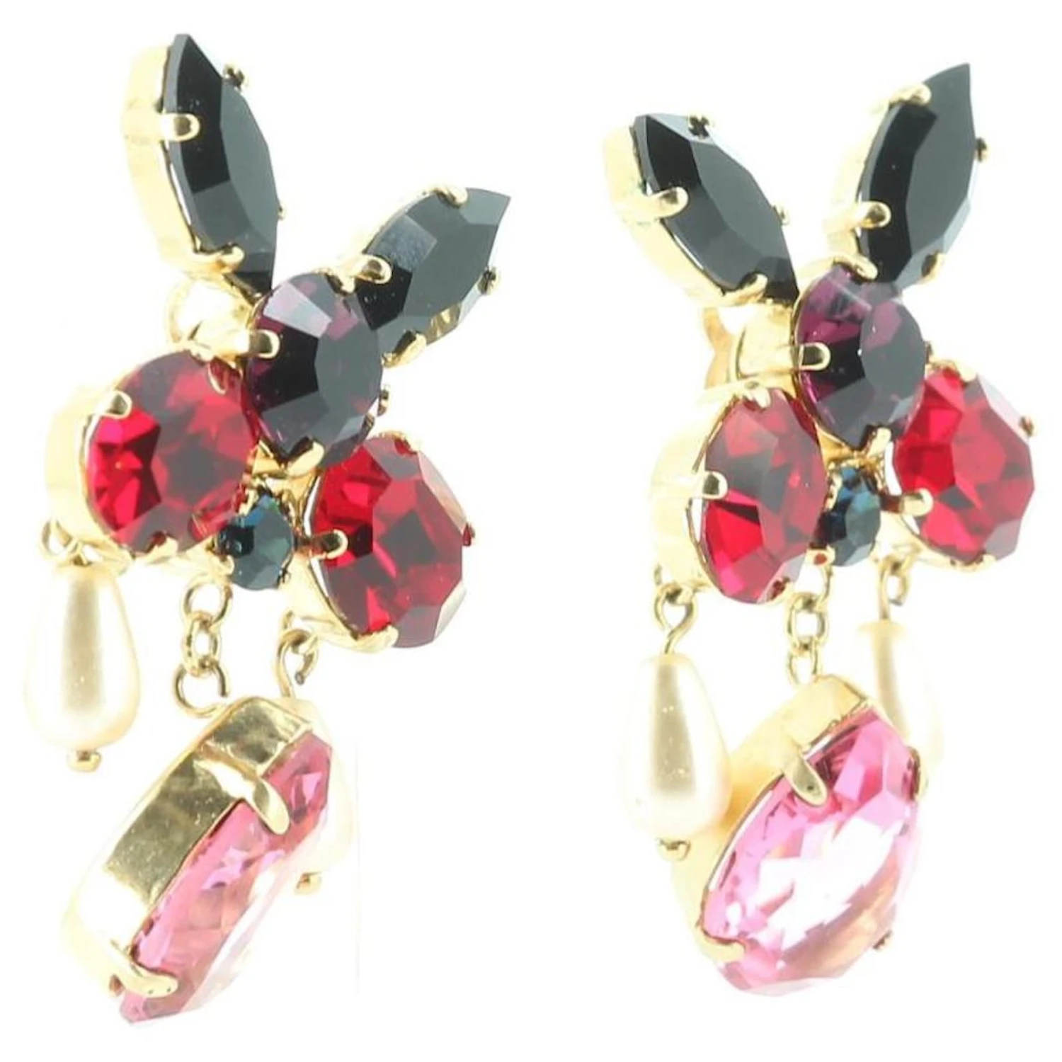 Christian Dior Boucles D'oreilles Lacroix Gemmes Fleuries Multicolore 1 Christian Dior Boucles D'oreilles Lacroix Gemmes Fleuries Multicolore