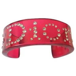 Bracelet DIOR Avec Strass - Vintage Et Comme Neuf Rouge