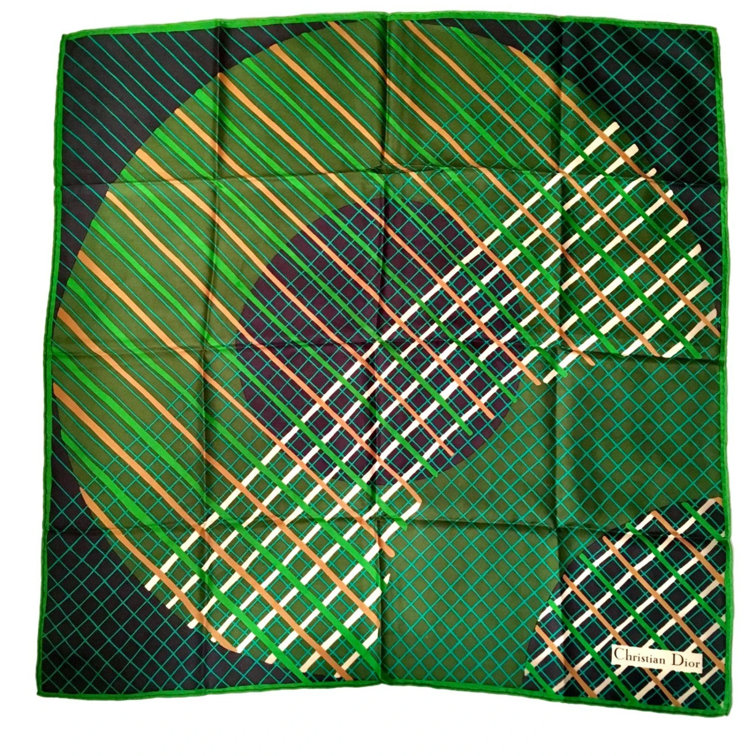 Christian Dior Carré Soie 76 Cm Vert Foncé 1 Christian Dior Carré Soie 76 Cm Vert Foncé