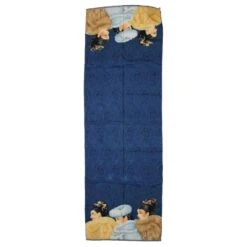 Christian Dior Carré Vintage Dior Rectangulaire En Soie Bleu Foncé