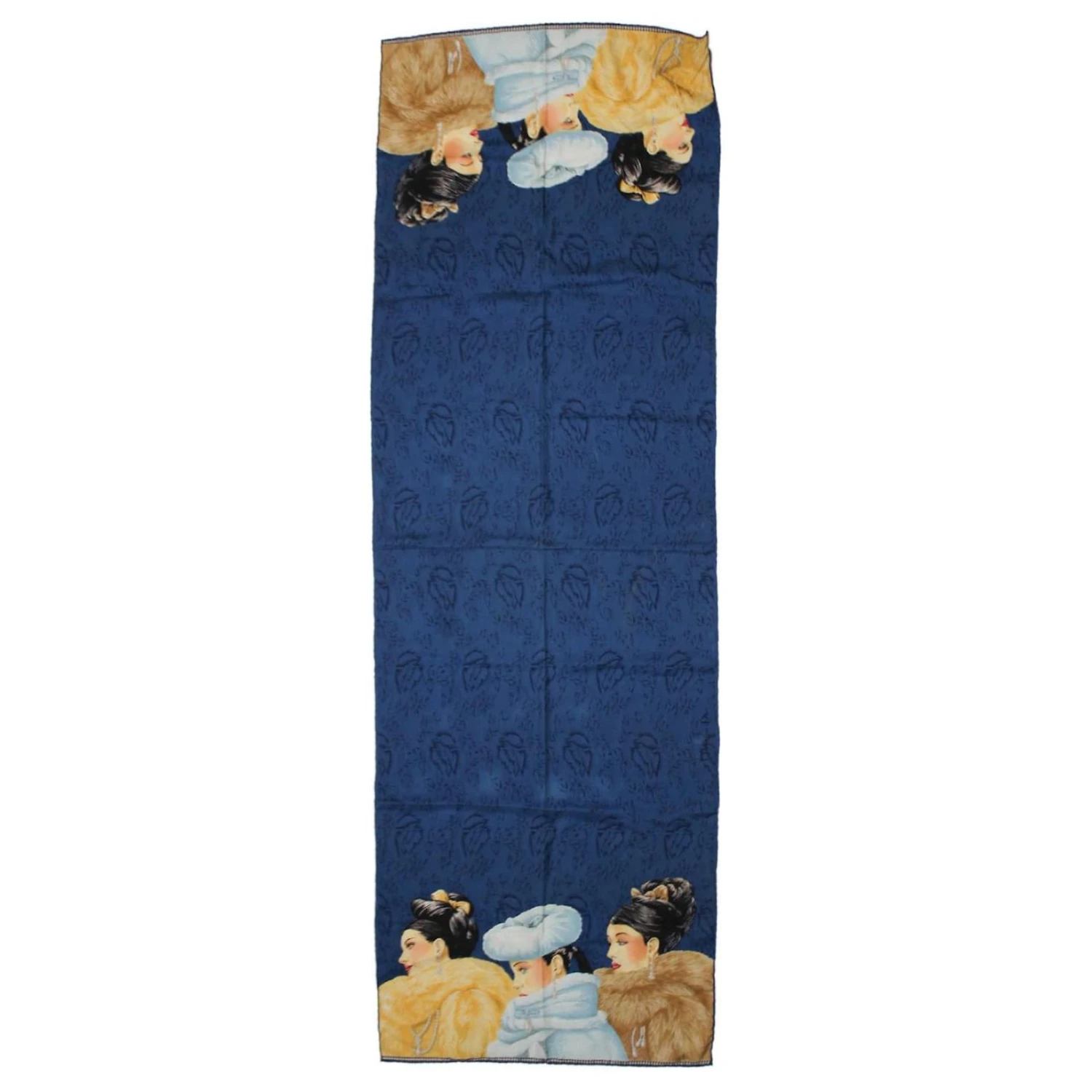 Christian Dior Carré Vintage Dior Rectangulaire En Soie Bleu Foncé 1 Christian Dior Carré Vintage Dior Rectangulaire En Soie Bleu Foncé