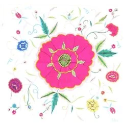 Foulard Dior Imprimé Fleuri Rose