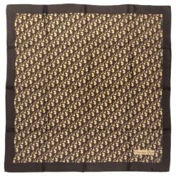 Foulard Vintage Dior En Monogramme Marron