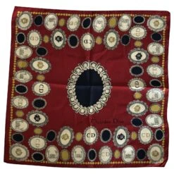 Christian Dior Foulards De Soie Rouge