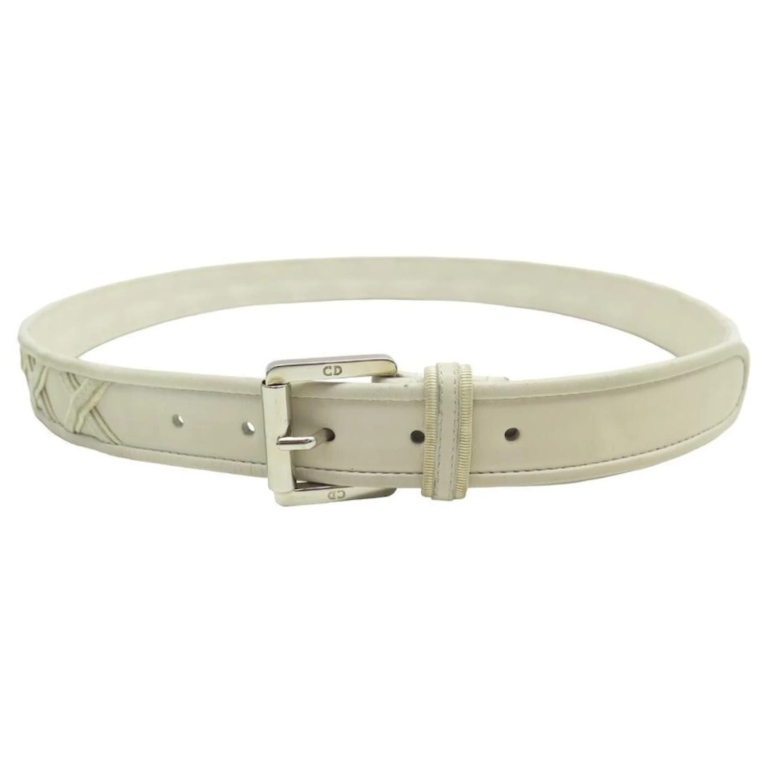 CEINTURE CHRISTIAN DIOR CROIX EN TOILE ET CUIR BEIGE CROSS CANVAS BELT 1 CEINTURE CHRISTIAN DIOR CROIX EN TOILE ET CUIR BEIGE CROSS CANVAS BELT
