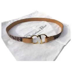 Christian Dior Ceintures Sable Marron Clair Bijouterie Dorée