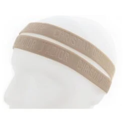 Christian Dior NEUF BANDEAU DIOR J'ADIOR EN TOILE BEIGE ELASTIQUE BIJOUX DE TETE NEW HEADBAND