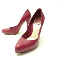 CHAUSSURES CHRISTIAN DIOR MISS 36.5 ESCARPINS CUIR ROUGE CARMIN BOITE SHOES