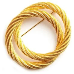 Christian Dior 2 Broche Ronde Doré