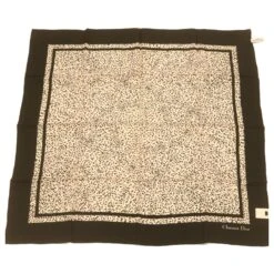 Christian Dior Foulard Soie Noir Auth 24729