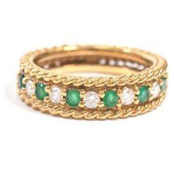 ***Christian Dior K18 Bague Emeraude Doré