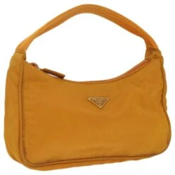 Christian Dior Pochette Nylon Orange Auth 36973