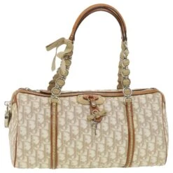 Christian Dior Trotter Sac à Bandoulière En Toile Beige 07-BO-0076 Auth 38095