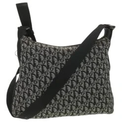 Christian Dior Trotter Sac à Bandoulière En Toile Noir Auth Rd4446