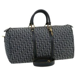 Christian Dior Trotter Sac Boston En Toile Navy Auth 30575A Bleu Marine