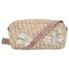 Christian Dior TrotterSac à Bandoulière Fleur En Toile Rose Auth Rd2902