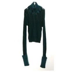 Christian Dior X John Galliano Automne 2009 Pull à Col Frangé Gris Anthracite