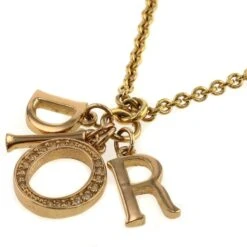 Collier à Breloques Logo DIOR Doré