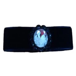 Collier Christian Dior En Velours Noir Et Strass