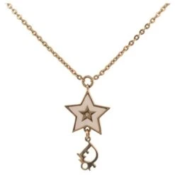 COLLIER CHRISTIAN DIOR ETOILE & LOGO 38-44 CM LAITON PJC85190F956 NECKLACE Doré