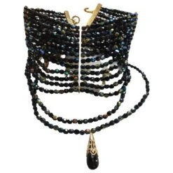 Collier Dior Vintage Bleu Foncé