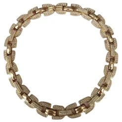 Christian Dior Collier Doré Vintage Henkel Grosse Avec Cristaux