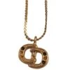 Christian Dior Chaîne Et Pendentif Dorés